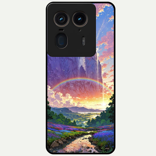  Rainbow Valley Dream Glass Case For Moto Edge 50 Ultra back cover – full design glossy printed glass finish