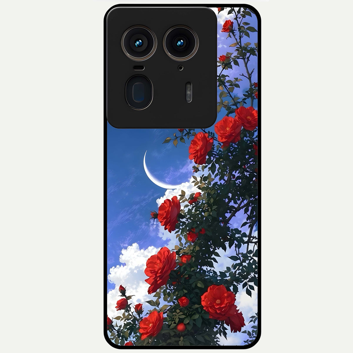  Rose Drift Flowers Glass Case For Moto Edge 50 Ultra back cover – full design glossy printed glass finish