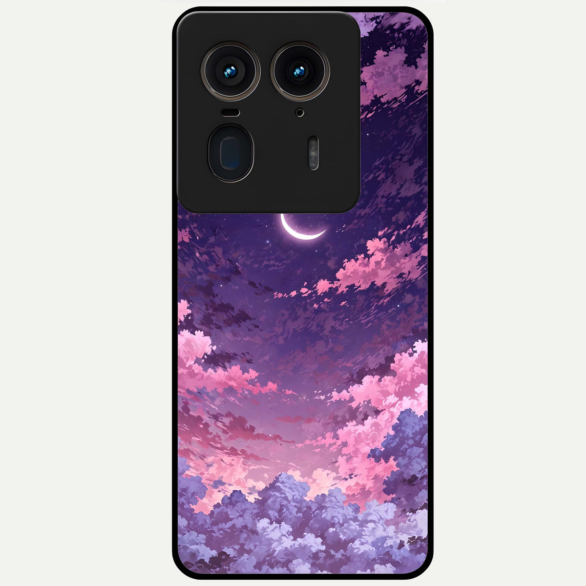  Sky Drift Clouds Glass Case For Moto Edge 50 Ultra back cover – full design glossy printed glass finish