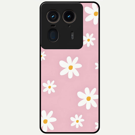  Soft Daisy Bliss Glass Case For Moto Edge 50 Ultra back cover – full design glossy printed glass finish