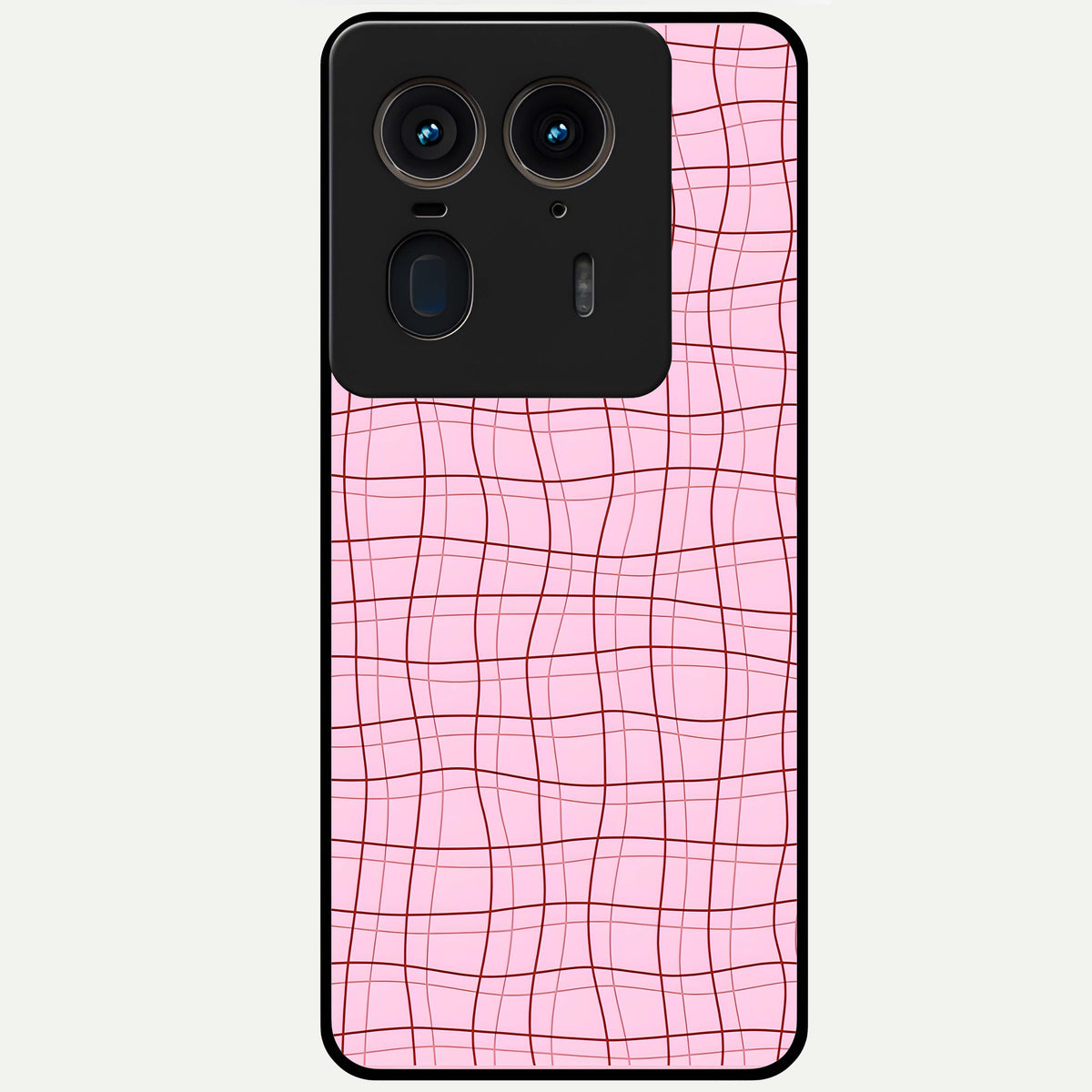  Soft Grid Bliss Glass Case For Moto Edge 50 Ultra back cover – full design glossy printed glass finish
