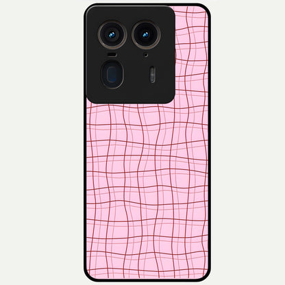  Soft Grid Bliss Glass Case For Moto Edge 50 Ultra back cover – full design glossy printed glass finish