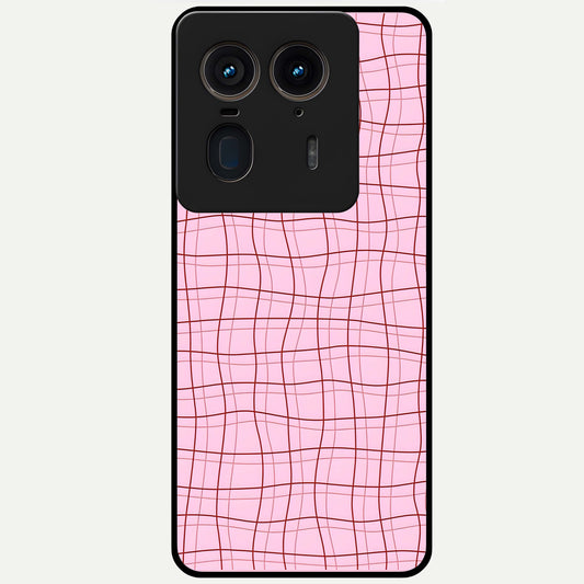  Soft Grid Bliss Glass Case For Moto Edge 50 Ultra back cover – full design glossy printed glass finish