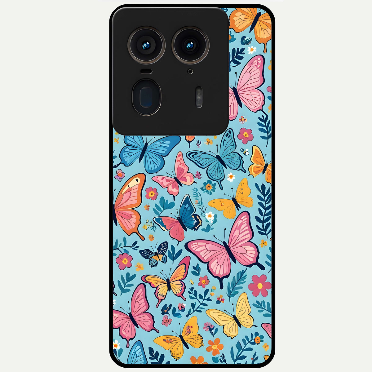  Spring Wing Garden Glass Case For Moto Edge 50 Ultra back cover – full design glossy printed glass finish