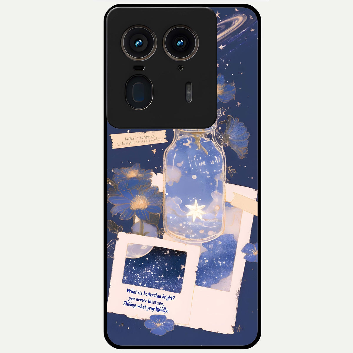  Starlit Cosmic Jar Glass Case For Moto Edge 50 Ultra back cover – full design glossy printed glass finish