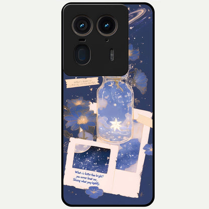  Starlit Cosmic Jar Glass Case For Moto Edge 50 Ultra back cover – full design glossy printed glass finish