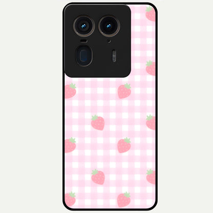 Strawberry Picnic Love Glass Case For Moto Edge 50 Ultra back cover – full design glossy printed glass finish