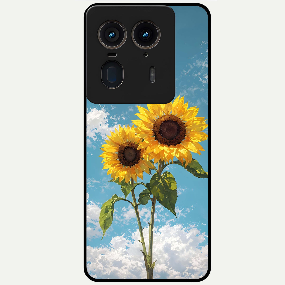  Sunlit Daisy Glow Glass Case For Moto Edge 50 Ultra back cover – full design glossy printed glass finish