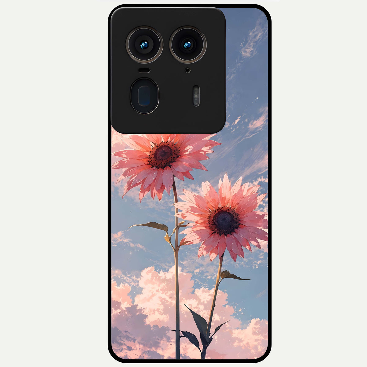  Sun Moon Balance Glass Case For Moto Edge 50 Ultra back cover – full design glossy printed glass finish