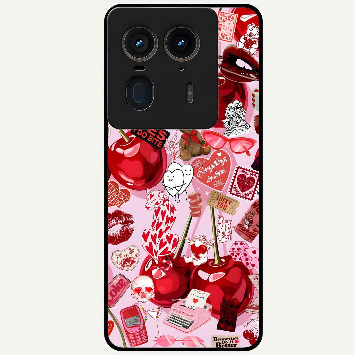  Sweet Cherry Chaos Glass Case For Moto Edge 50 Ultra back cover – full design glossy printed glass finish