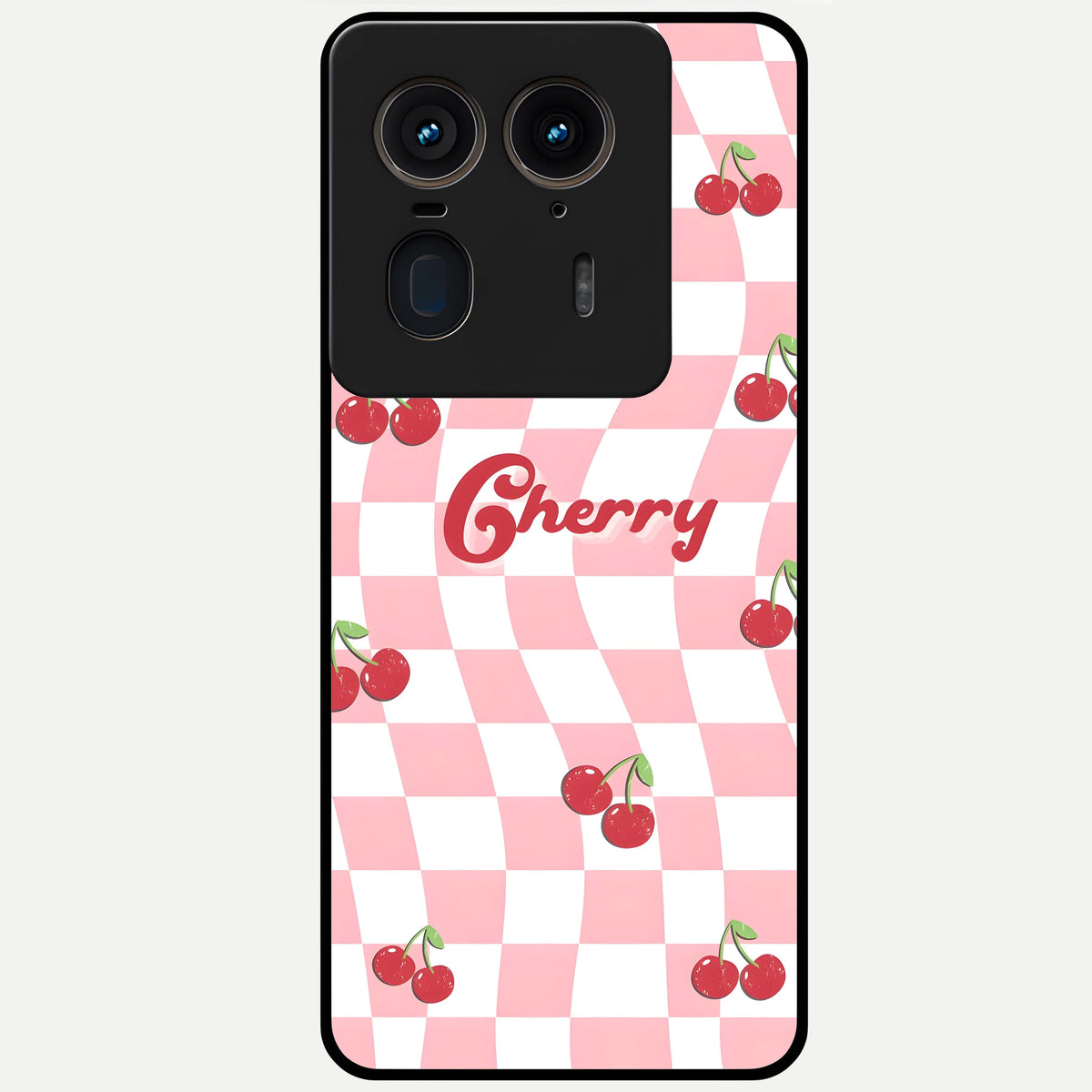  Sweet Cherry Vibes Glass Case For Moto Edge 50 Ultra back cover – full design glossy printed glass finish