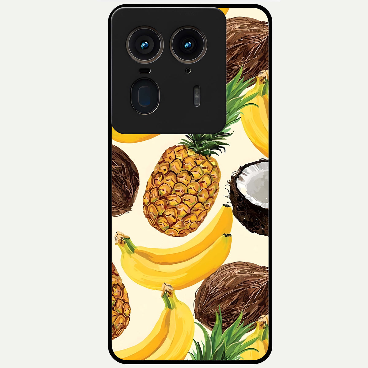  Tropical Fruit Mood Glass Case For Moto Edge 50 Ultra back cover – full design glossy printed glass finish