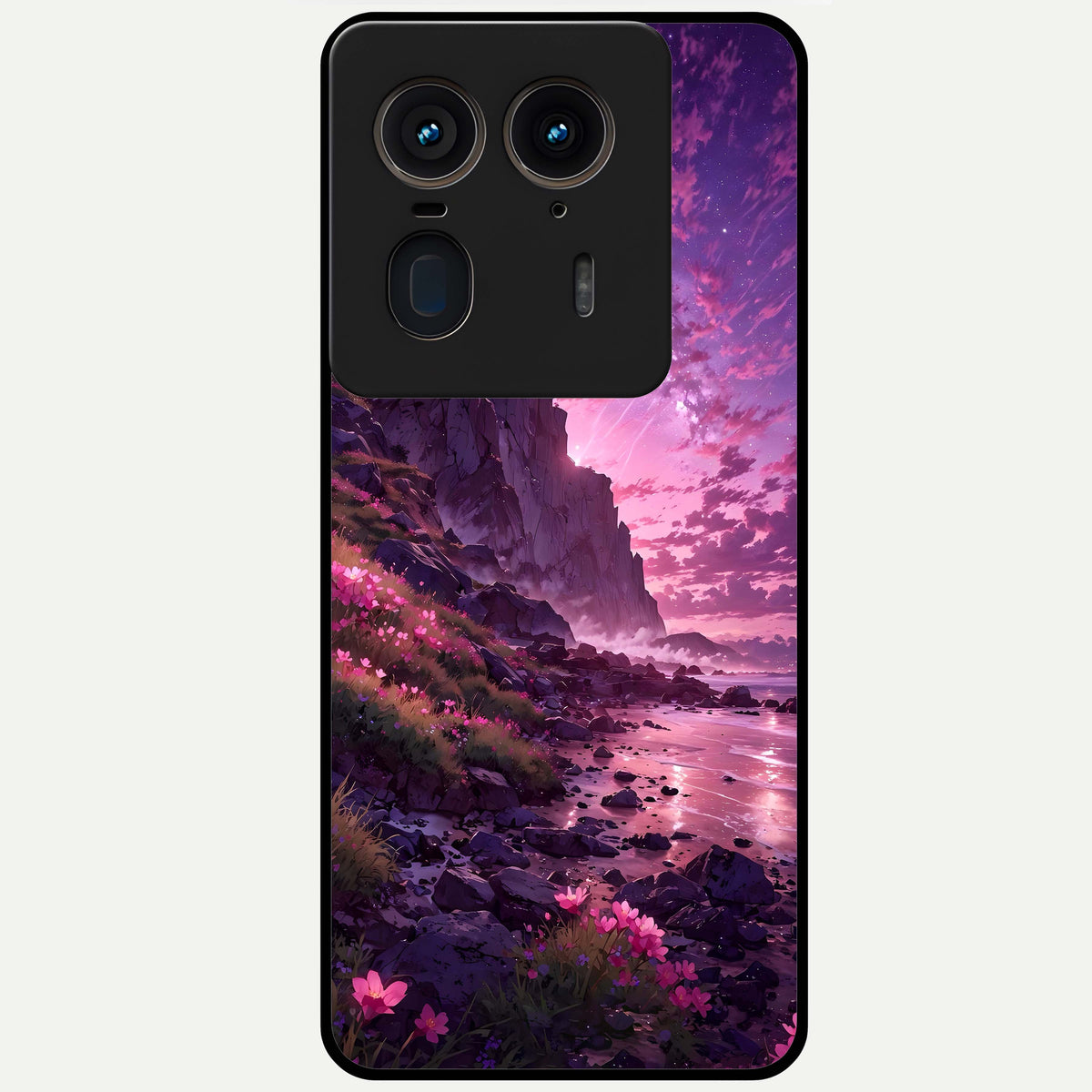  Twilight Blossom Coast Glass Case For Moto Edge 50 Ultra back cover – full design glossy printed glass finish