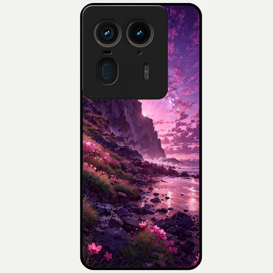  Twilight Blossom Coast Glass Case For Moto Edge 50 Ultra back cover – full design glossy printed glass finish