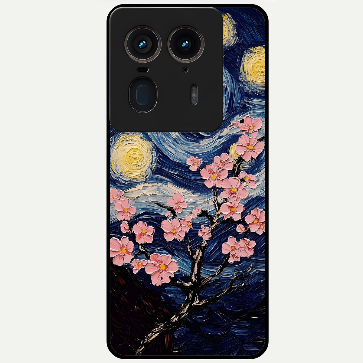  Van Gogh Scenery Glass Case For Moto Edge 50 Ultra back cover – full design glossy printed glass finish