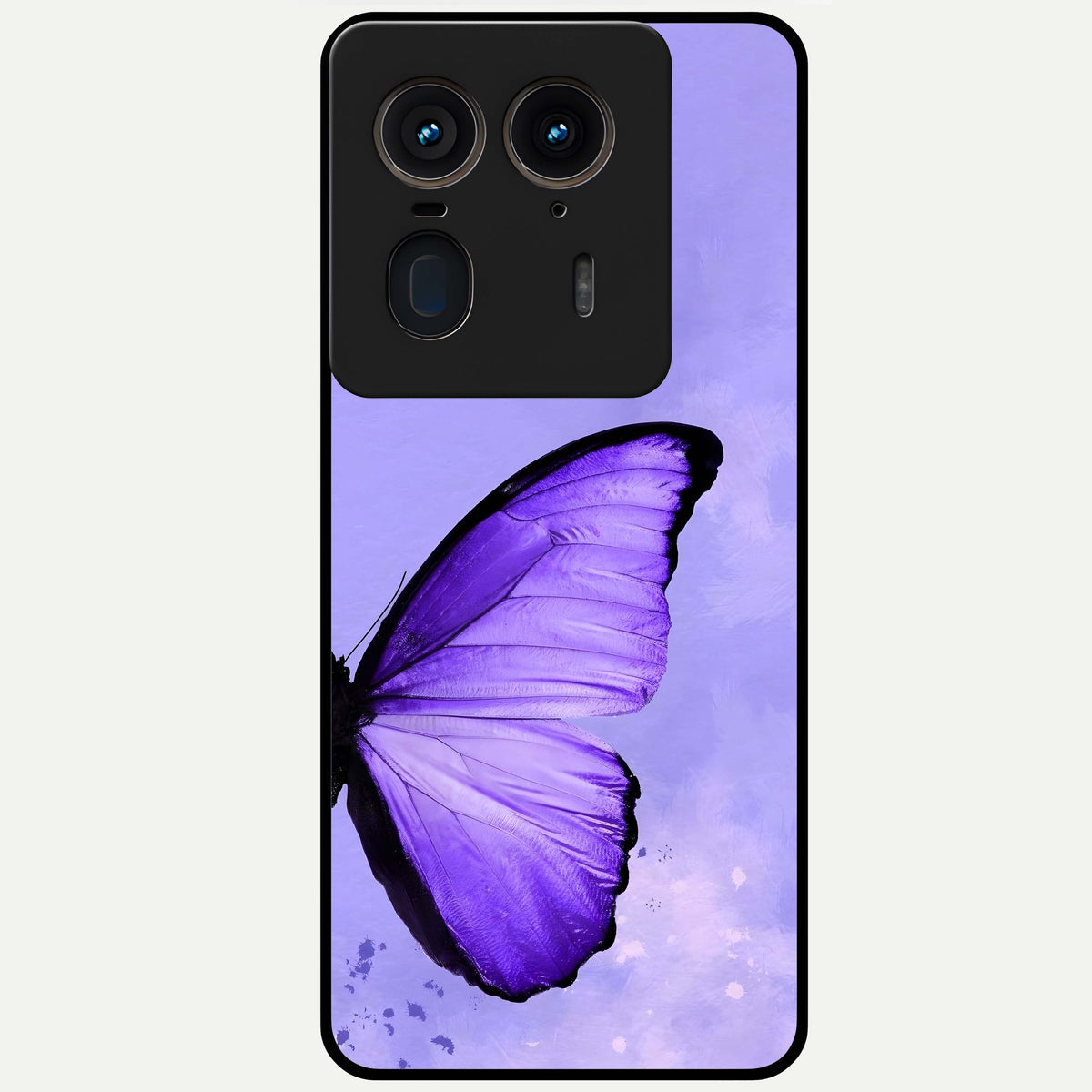  Violet Dream Wing Glass Case For Moto Edge 50 Ultra back cover – full design glossy printed glass finish