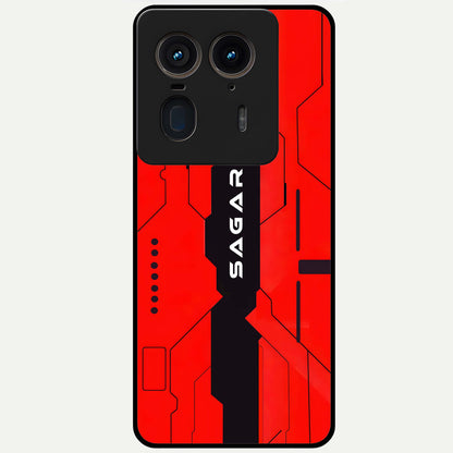  Voltage Rise CYBERPUNK Custom Name Glass Case For Moto Edge 50 Ultra back cover – personalized glossy printed glass finish
