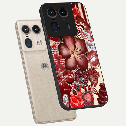  Aesthetic Little Freak phone case For Moto Edge 50 Ultra showing premium glass back cover with detailed artwork
