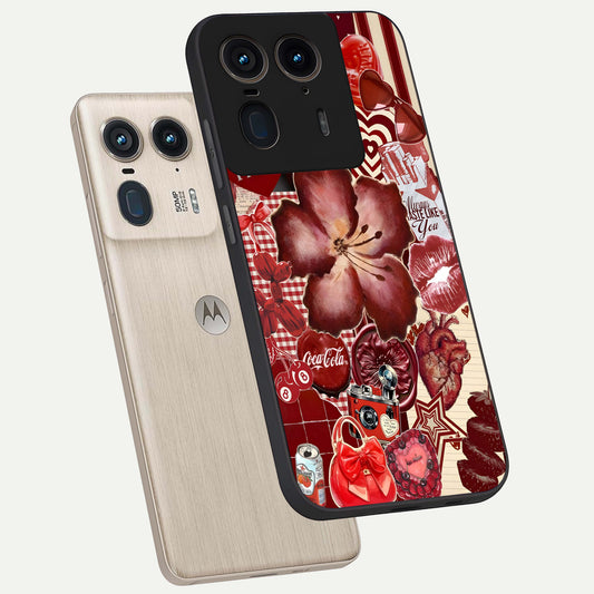  Aesthetic Little Freak phone case For Moto Edge 50 Ultra showing premium glass back cover with detailed artwork