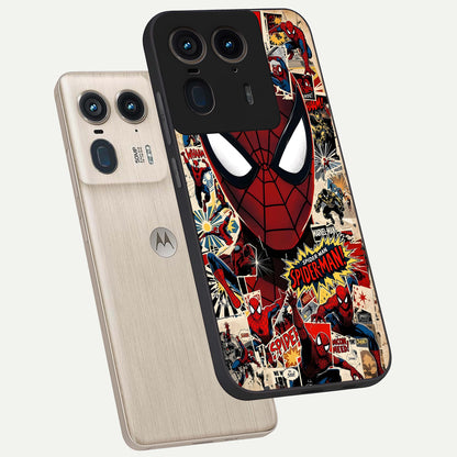  Aesthetic Wonder Spider phone case For Moto Edge 50 Ultra showing premium glass back cover with detailed artwork