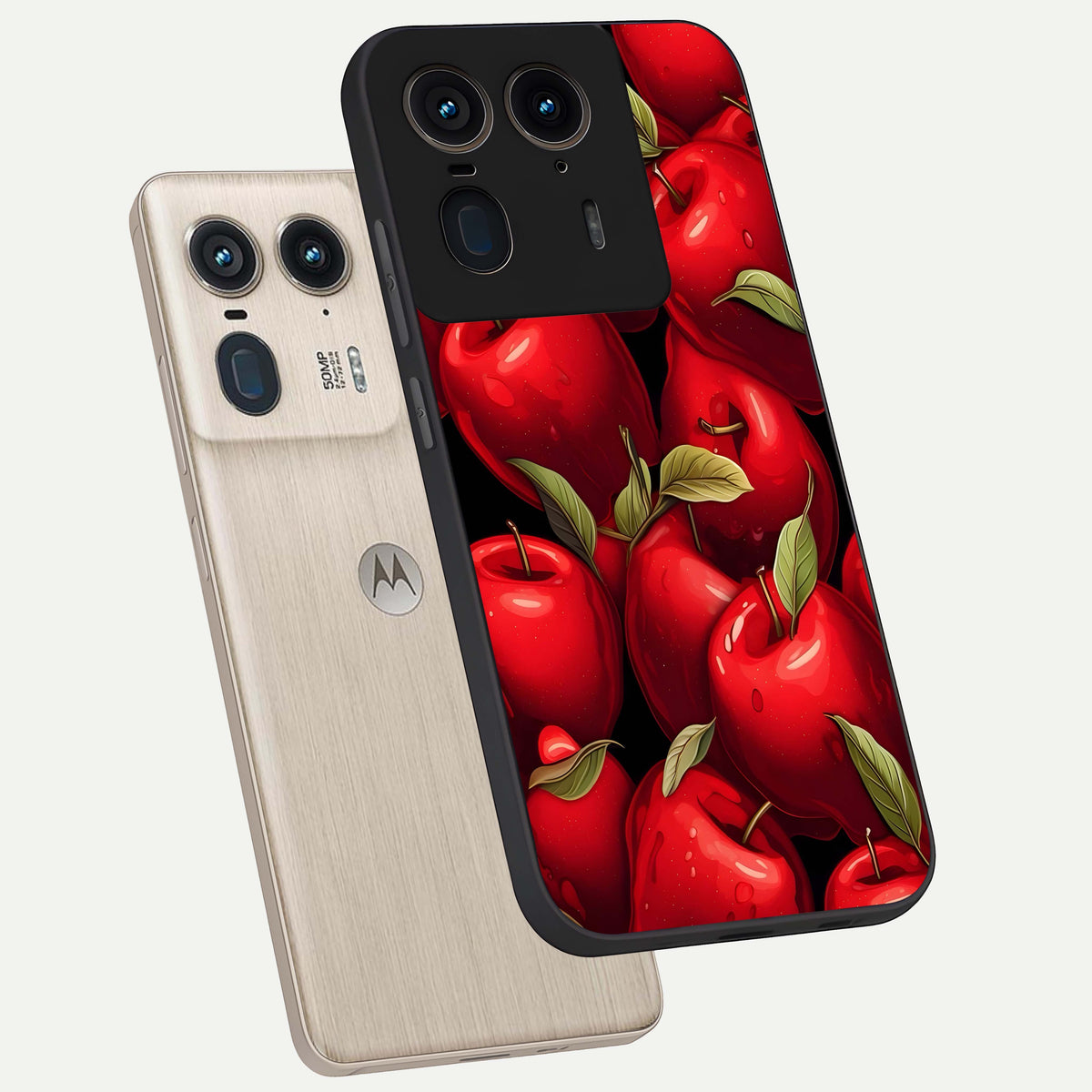  Apple Pattern phone case For Moto Edge 50 Ultra showing premium glass back cover with detailed artwork