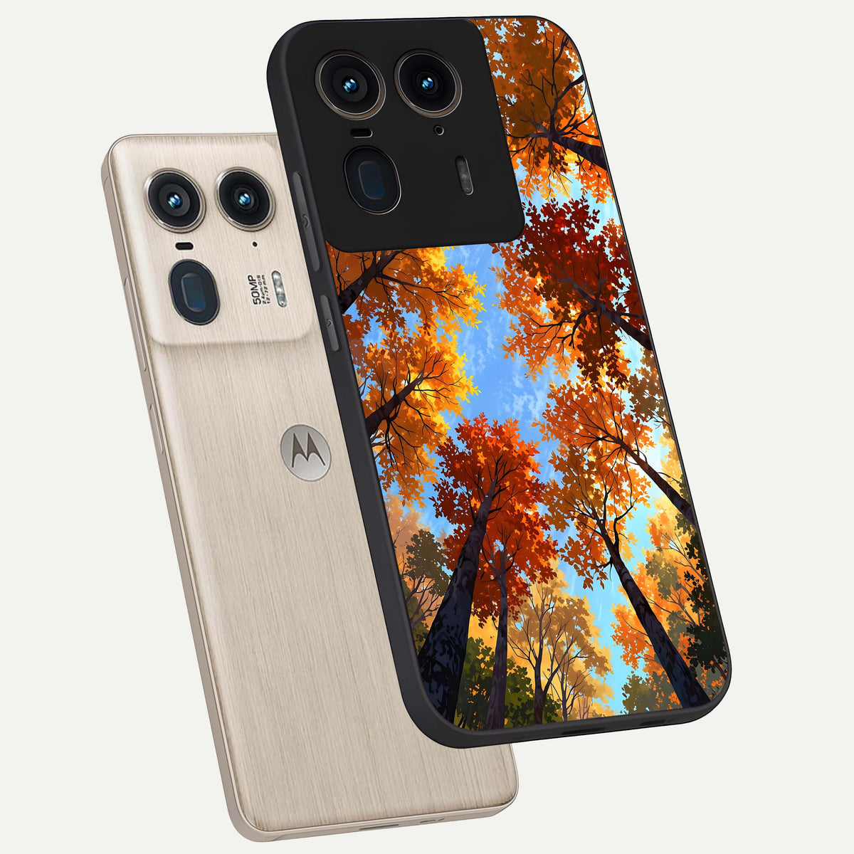  Autumn Sky Rise phone case For Moto Edge 50 Ultra showing premium glass back cover with detailed artwork