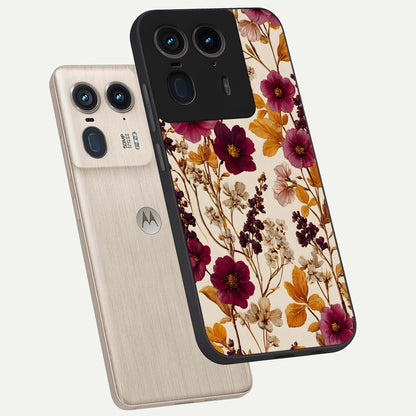  Autumn Wine Bloom phone case For Moto Edge 50 Ultra showing premium glass back cover with detailed artwork
