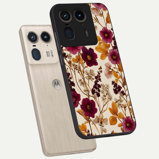  Autumn Wine Bloom phone case For Moto Edge 50 Ultra showing premium glass back cover with detailed artwork