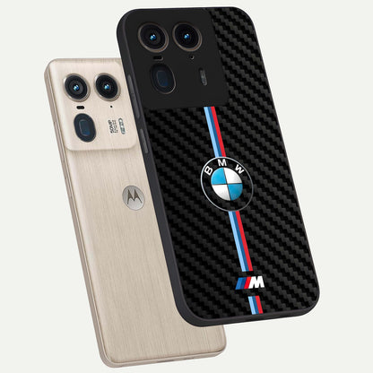  BMW Pattern phone case For Moto Edge 50 Ultra showing premium glass back cover with detailed artwork