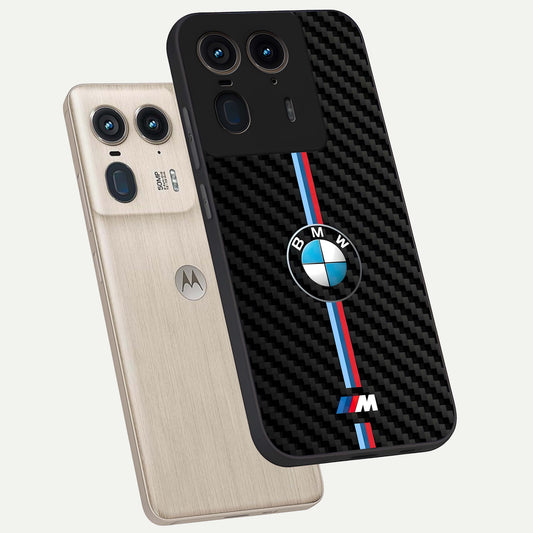  BMW Pattern phone case For Moto Edge 50 Ultra showing premium glass back cover with detailed artwork