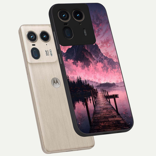  Beautiful Mountain View phone case For Moto Edge 50 Ultra showing premium glass back cover with detailed artwork