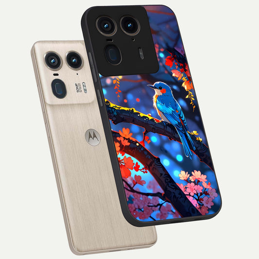  Blooming Water Drift phone case For Moto Edge 50 Ultra showing premium glass back cover with detailed artwork