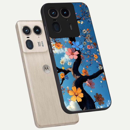  Blossom Dream Sky phone case For Moto Edge 50 Ultra showing premium glass back cover with detailed artwork