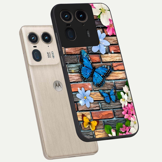  Brick Bloom Flight phone case For Moto Edge 50 Ultra showing premium glass back cover with detailed artwork