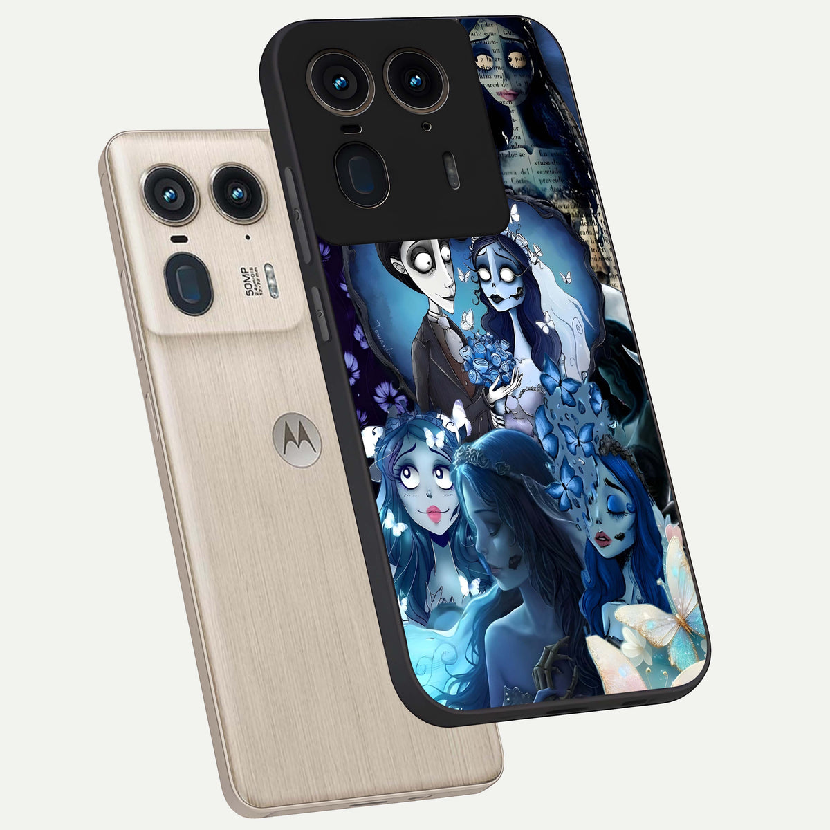  Butterfly Ghost Soul phone case For Moto Edge 50 Ultra showing premium glass back cover with detailed artwork