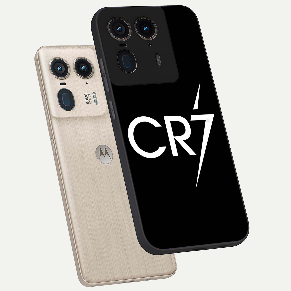 CR7 Elite Strike phone case For Moto Edge 50 Ultra showing premium glass back cover with detailed artwork