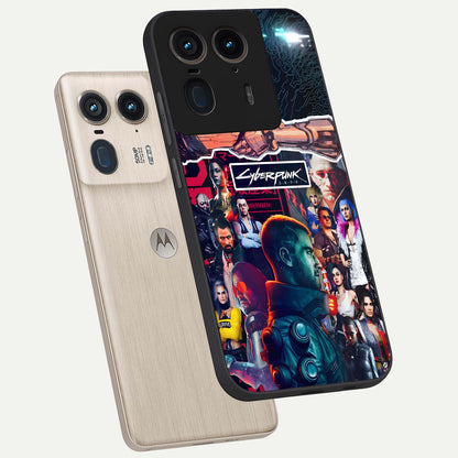  CYBERPUNK Legacy phone case For Moto Edge 50 Ultra showing premium glass back cover with detailed artwork