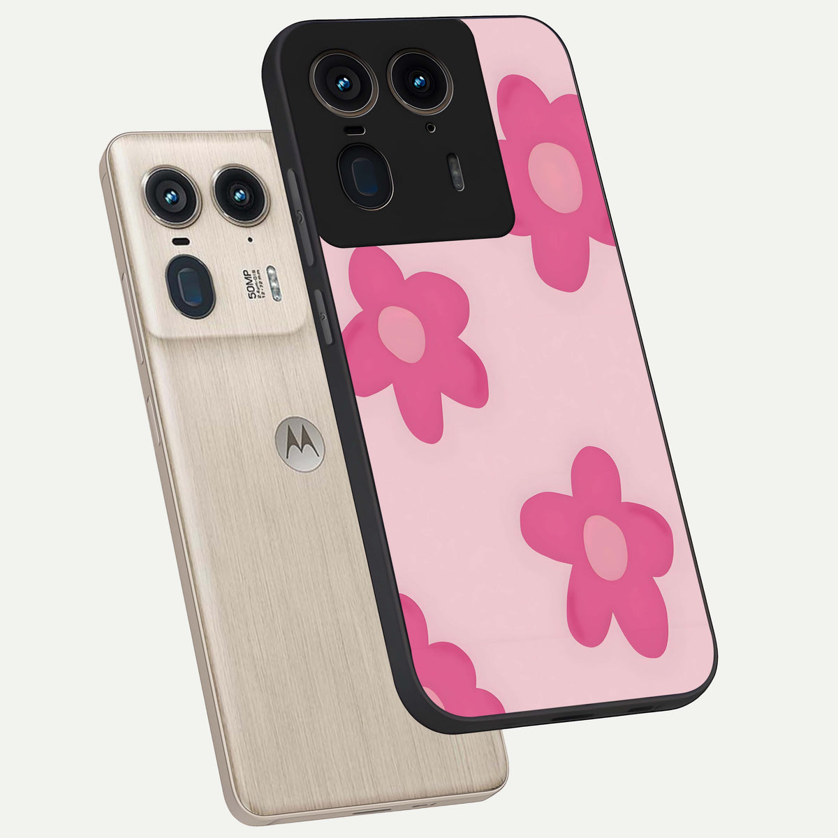  Candy Bloom Dreams phone case For Moto Edge 50 Ultra showing premium glass back cover with detailed artwork