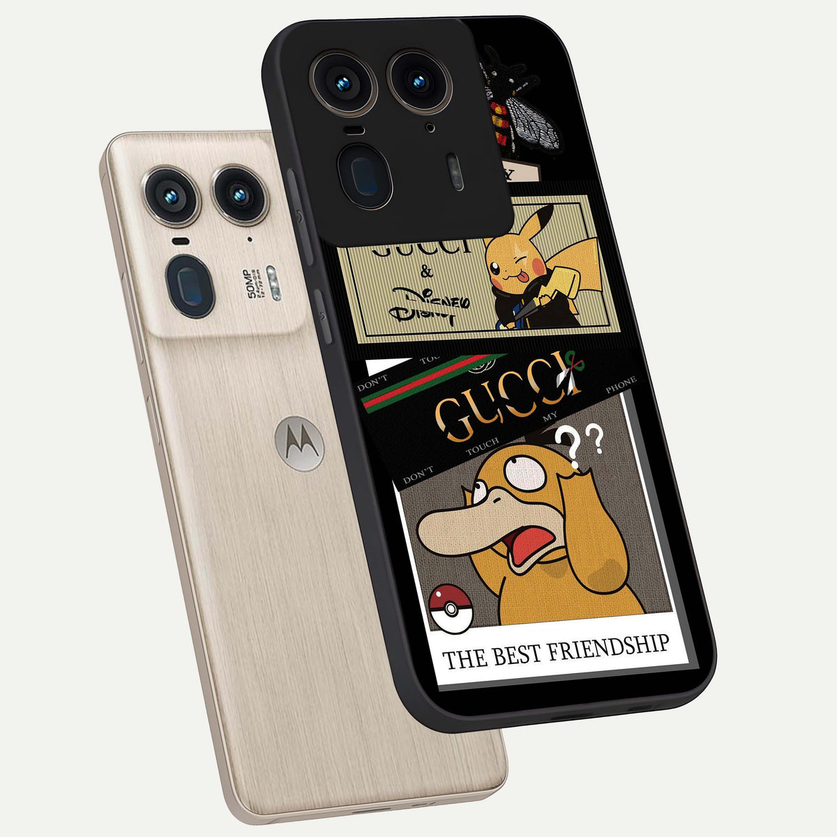  Cartoon Brand Play Mashup phone case For Moto Edge 50 Ultra showing premium glass back cover with detailed artwork