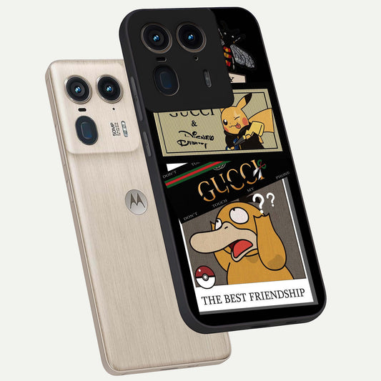  Cartoon Brand Play Mashup phone case For Moto Edge 50 Ultra showing premium glass back cover with detailed artwork