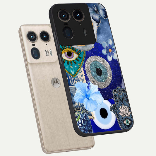  Celestial Blue Vision phone case For Moto Edge 50 Ultra showing premium glass back cover with detailed artwork