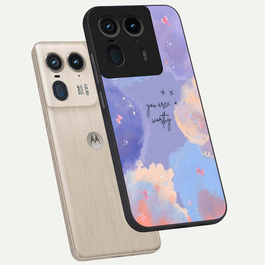  Celestial Cloud Magic phone case For Moto Edge 50 Ultra showing premium glass back cover with detailed artwork