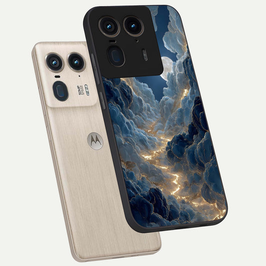  Celestial Cloud Road phone case For Moto Edge 50 Ultra showing premium glass back cover with detailed artwork