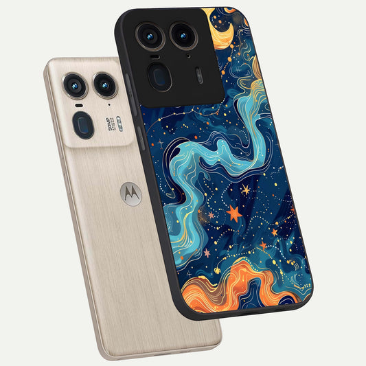  Celestial Dream Flow phone case For Moto Edge 50 Ultra showing premium glass back cover with detailed artwork