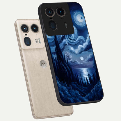  Celestial Dream Van Gogh phone case For Moto Edge 50 Ultra showing premium glass back cover with detailed artwork
