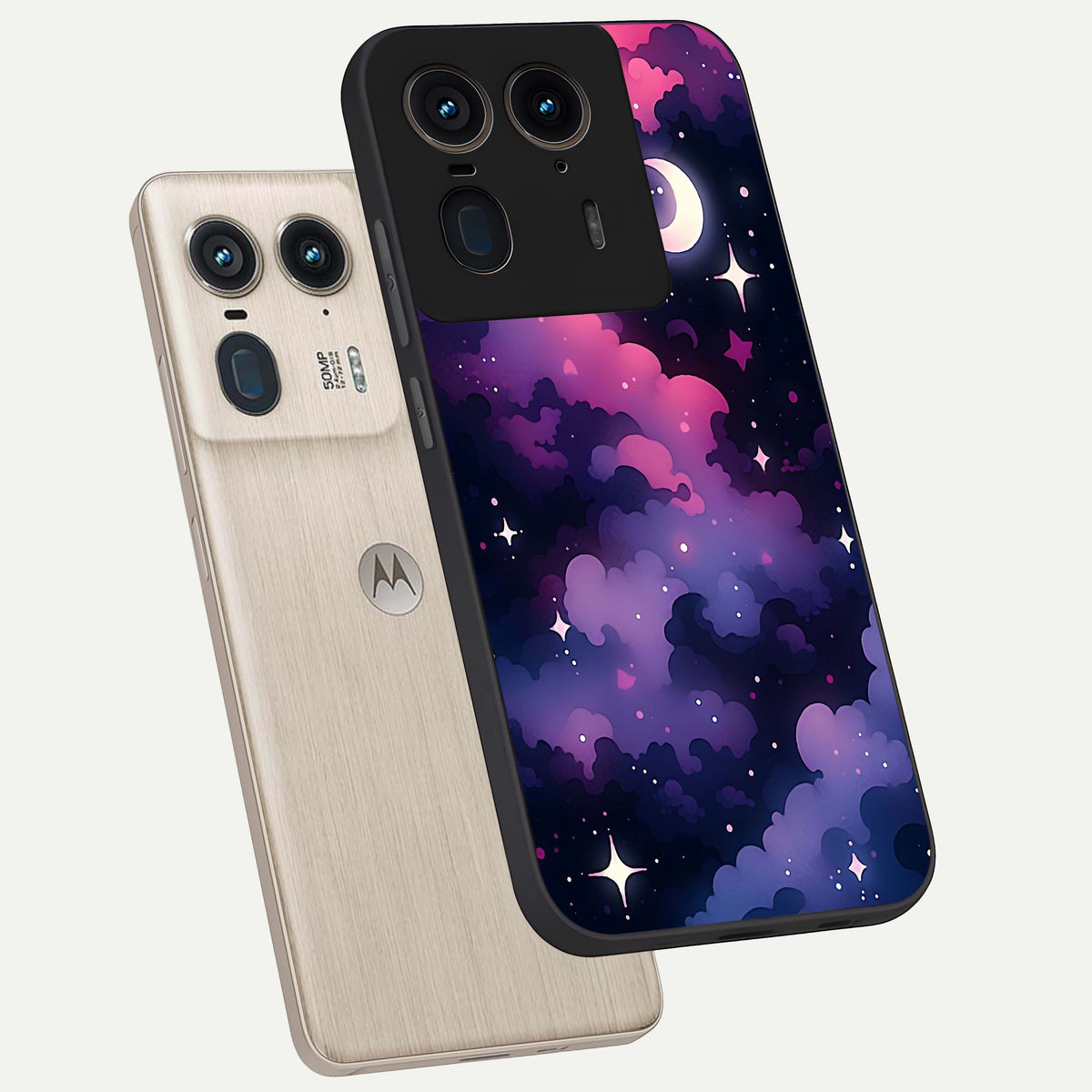  Celestial Moon Magic phone case For Moto Edge 50 Ultra showing premium glass back cover with detailed artwork