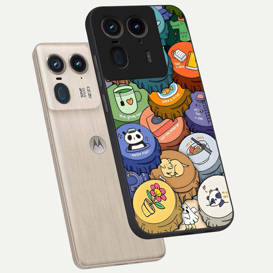 Coins Patterns phone case For Moto Edge 50 Ultra showing premium glass back cover with detailed artwork