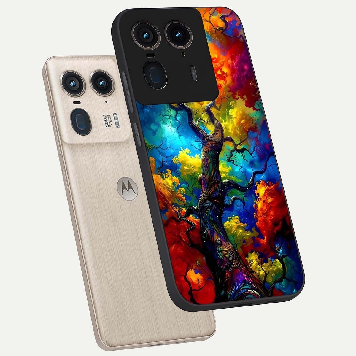  Colorful Soda Bottles phone case For Moto Edge 50 Ultra showing premium glass back cover with detailed artwork