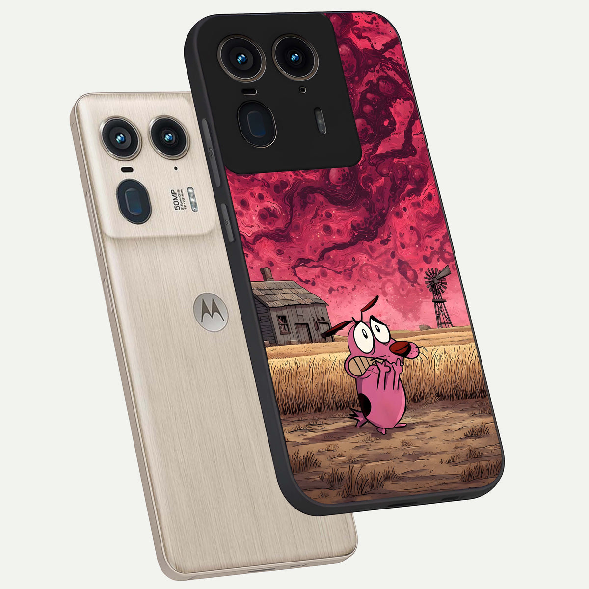 Courage Under Sky phone case For Moto Edge 50 Ultra showing premium glass back cover with detailed artwork