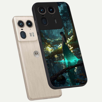  Enchanted Forest Glow phone case For Moto Edge 50 Ultra showing premium glass back cover with detailed artwork